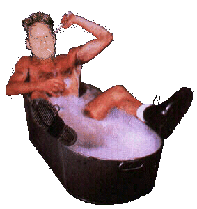 ...sitze gerade in der Wanne...